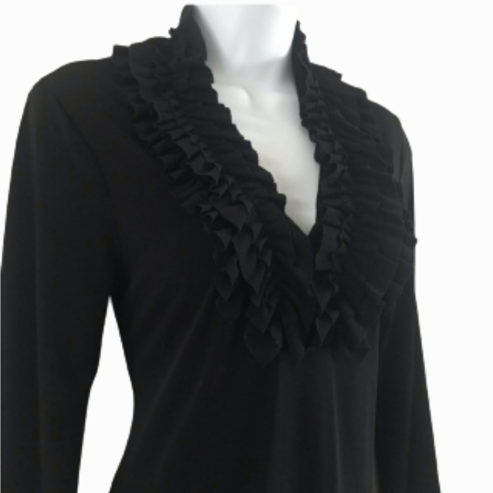 Enfocus Studio Ruffle V-Neck Dress - Picture 2 of 13